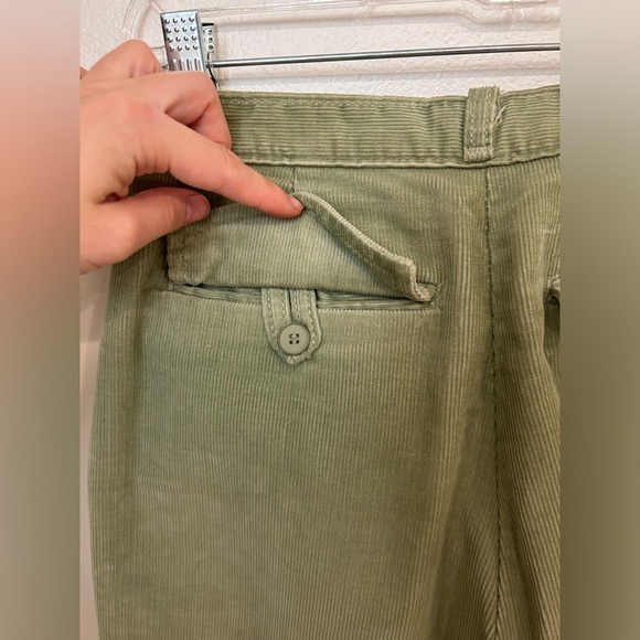 VTG Yves Saint Laurent green bootcut corduroy pants flap pocket high rise 27 - Picture 4 of 11